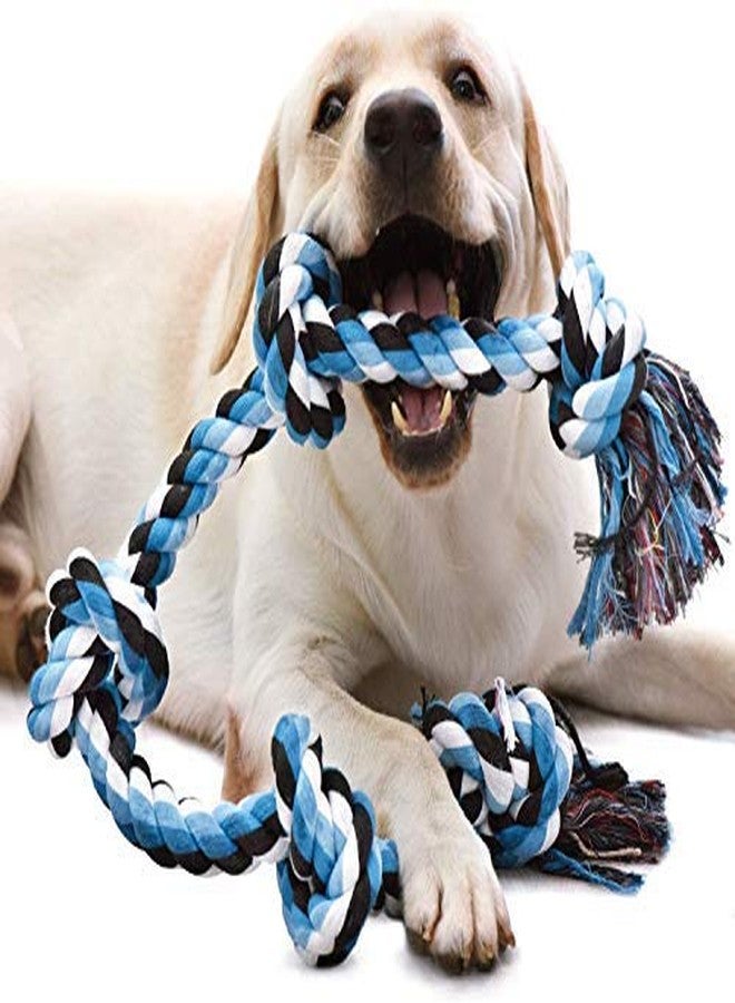 Pups&Pets 6 Knots Cotton Rope Dog Chew Toy for Medium to Adult Dogs 28 Inch Long - Extra Durable (Color May Vary). - Image 1